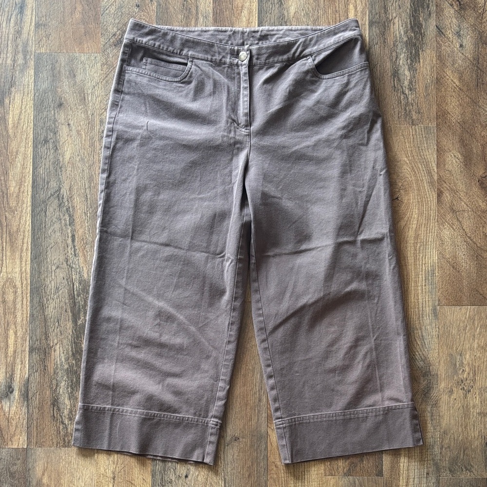 Eileen Fisher Wide Leg Graphite Casual Crop Pants size medium